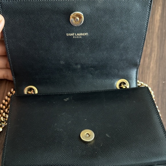 Yves Saint Laurent Black and Gold Chain Bag - Picture 4 of 6